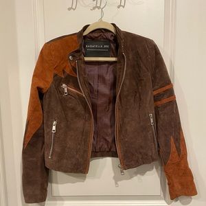 NWOT genuine suede leather moto jacket